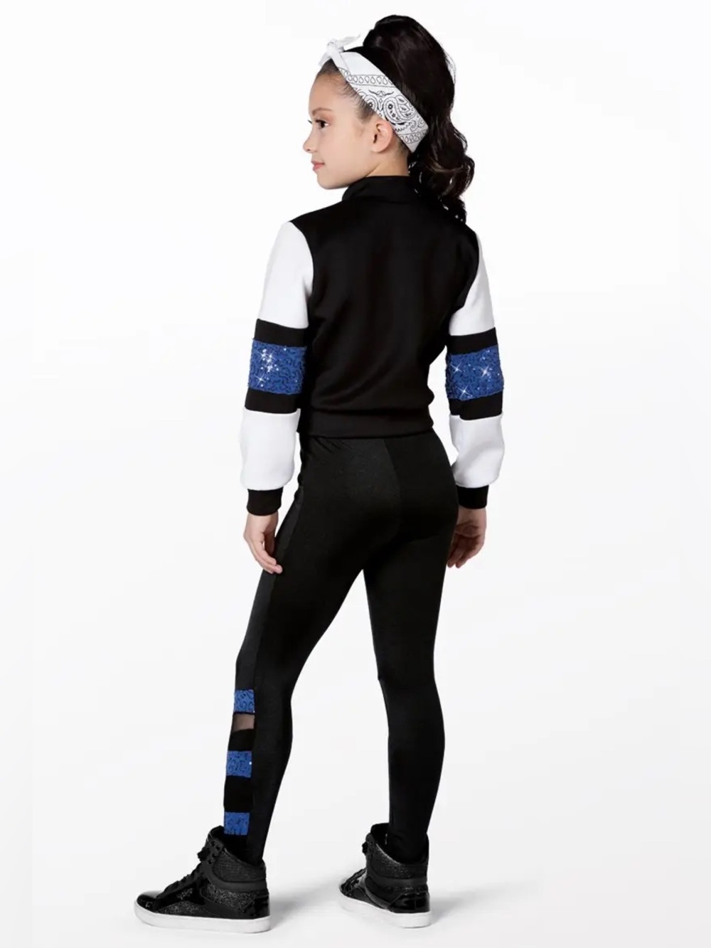 Weissman Showtime Varsity jacket top and leggings